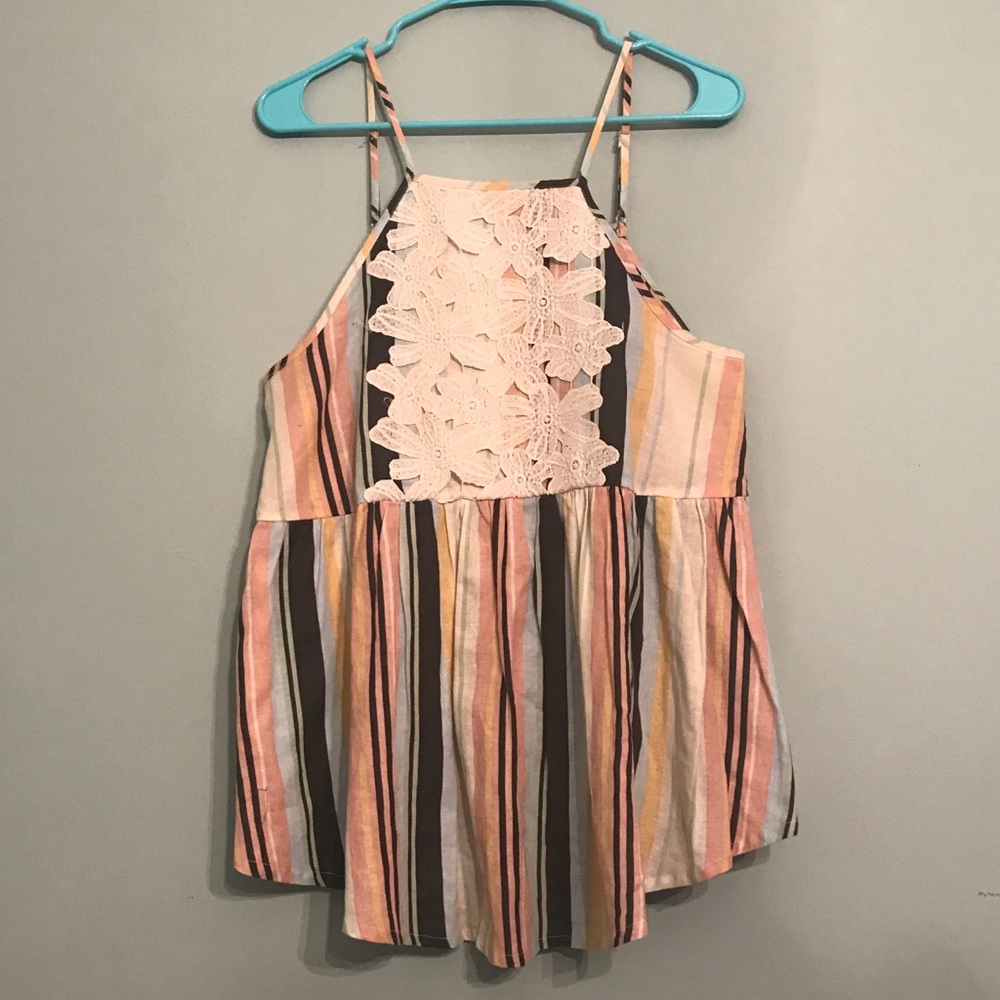 Floral Lace Babydoll Tank